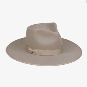 Lack Of Color Wide-Brim Fedora Hat in Taupe Beige - Zulu rancher